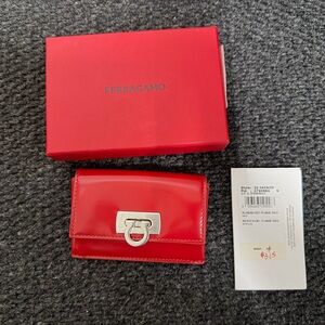 Ferragamo Red Leather card holder